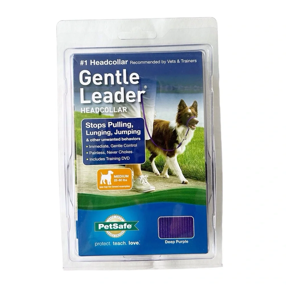 PetSafe Gentle Leader No Pull Dog Head Collar Purple Size Medium
